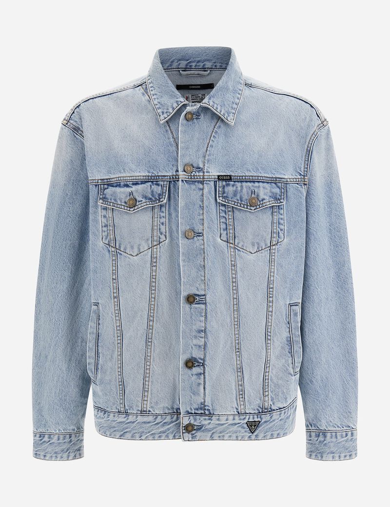 Graffiti print denim jacket