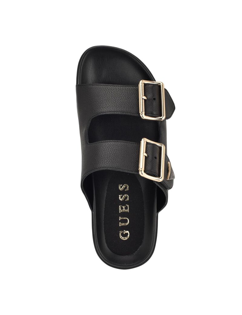 Fasten suede sandals