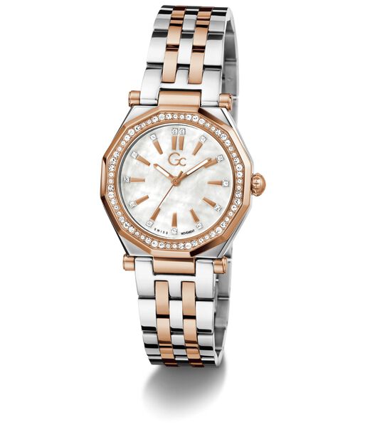 Gc Specials Women S 763 Mvmt White Dail 10 Amt Silver Rose Gold Stainless Steel Brct