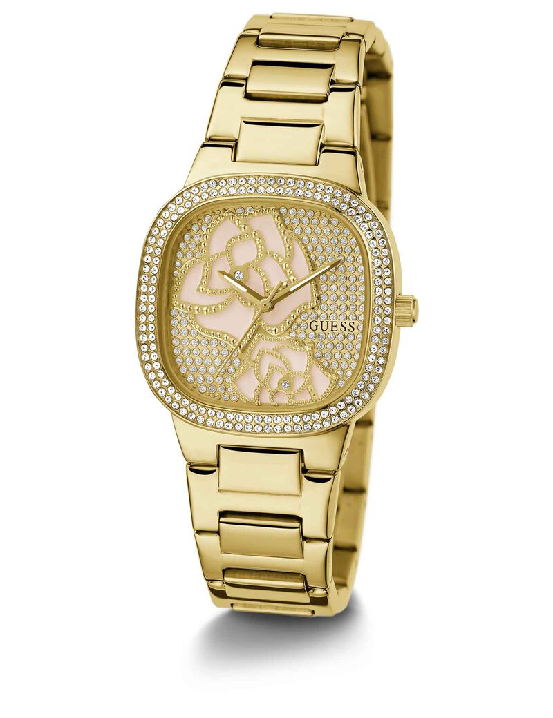 Gold-Tone Rose Analog Watch