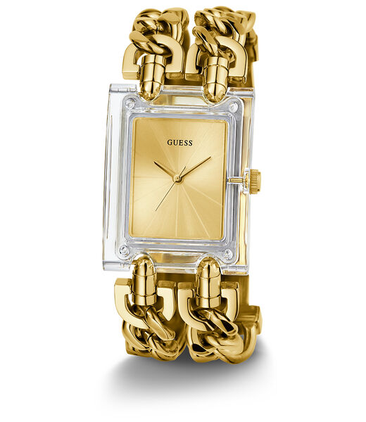 ساعة يد كوارتز تناظرية من الستانلس ستيل باللون الذهبي