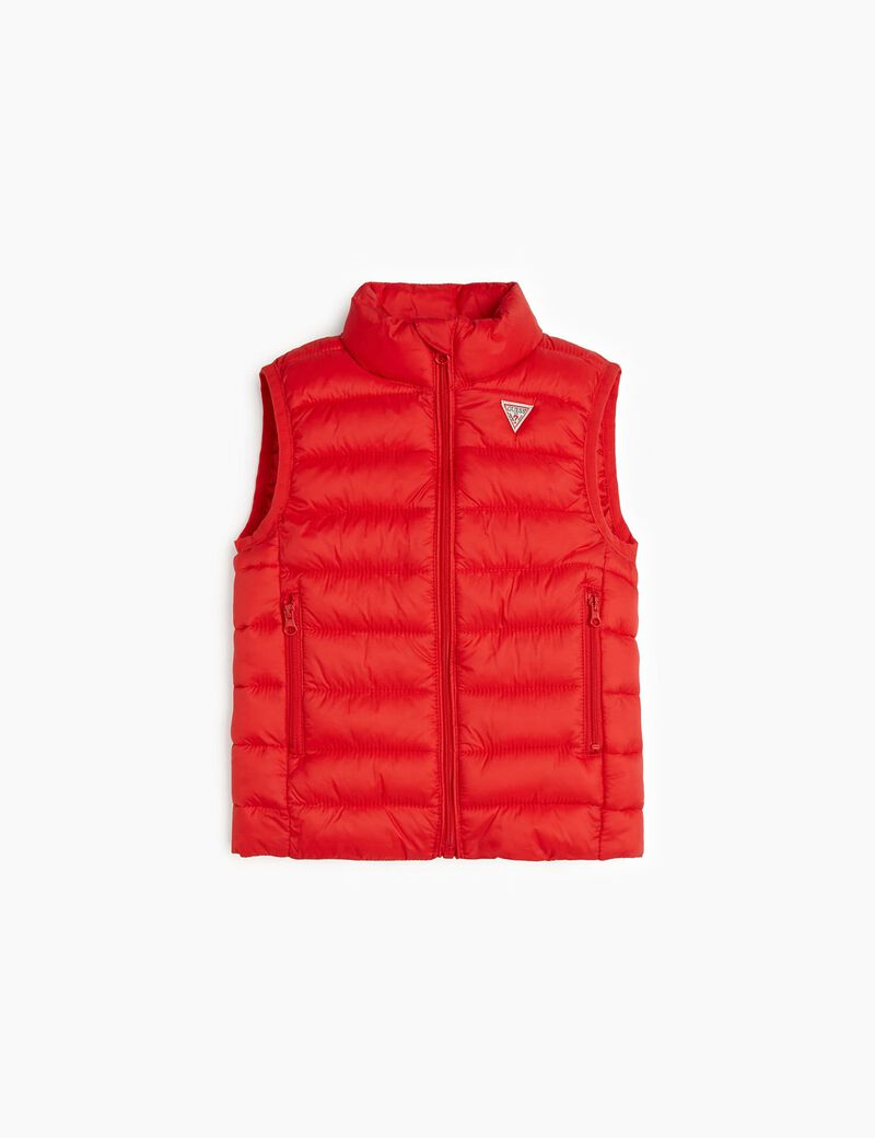 Sleeveless Padded Jacket With Logo