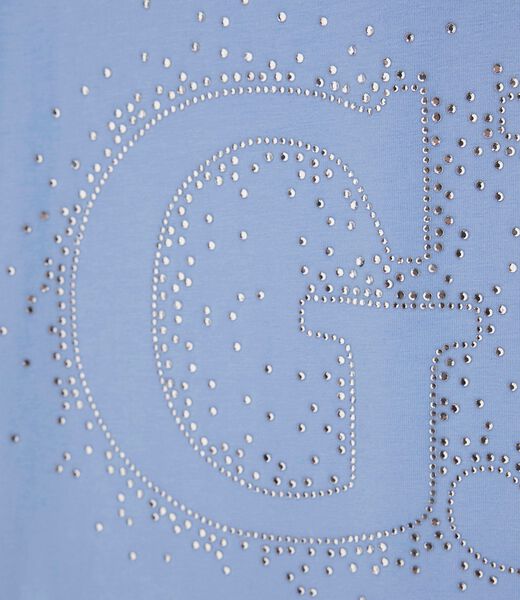 Rhinestones GJ logo stretch t-shirt