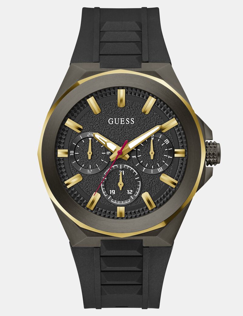 Mens Black 2-Tone Multi-function Watch