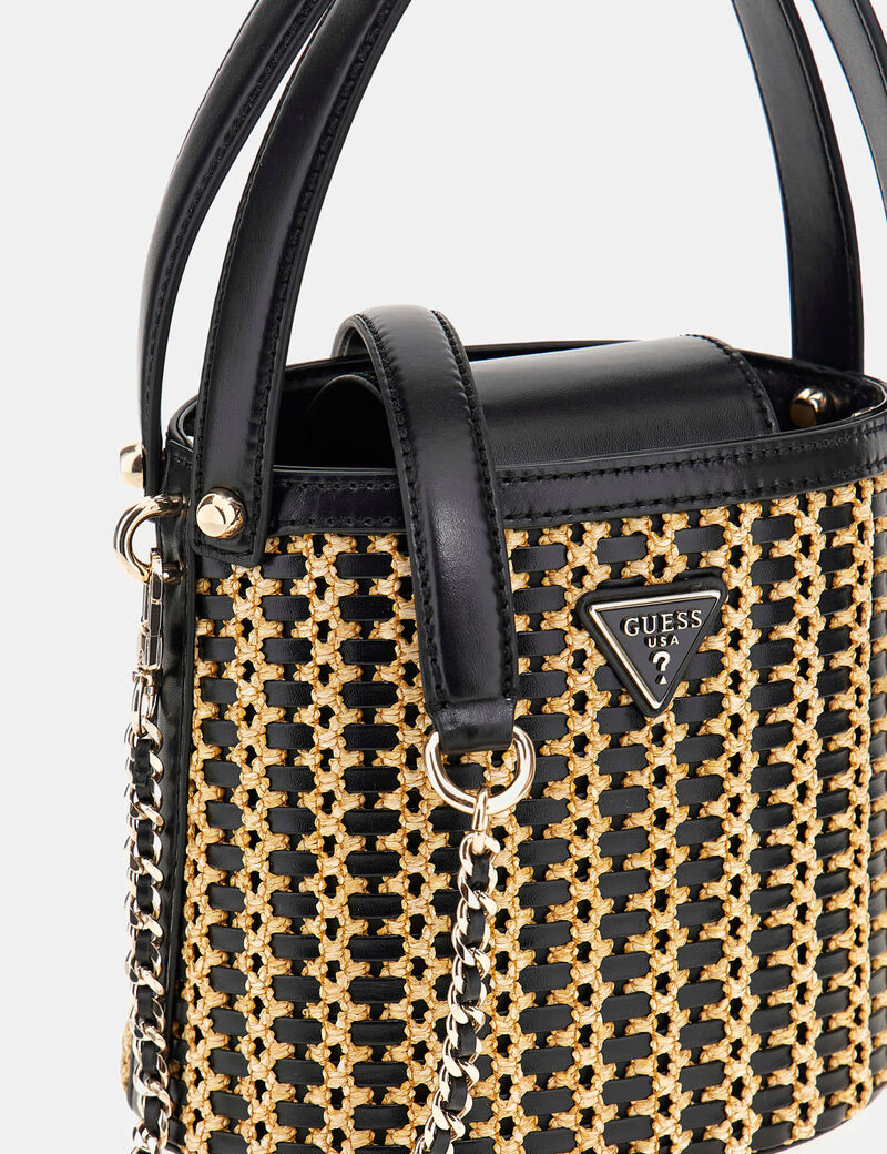 Atalia raffia mini bucket bag