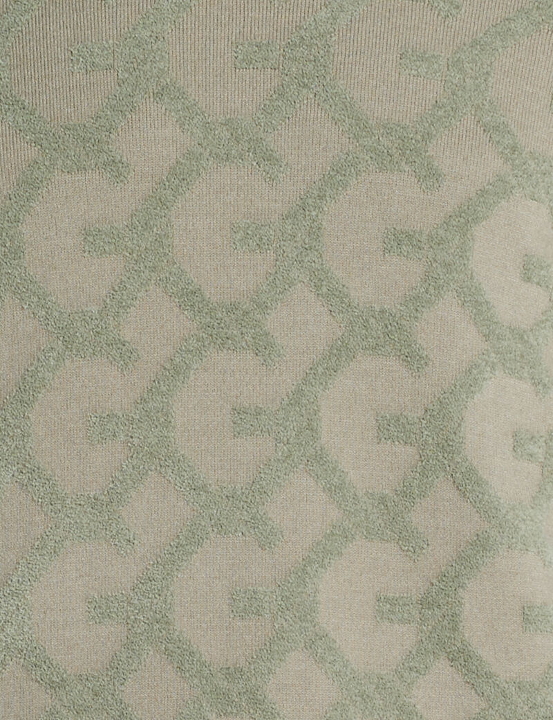 Embossed jacquard logo sweater