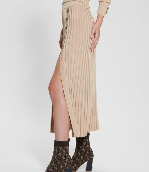 Pleated Long Sweater Skirt