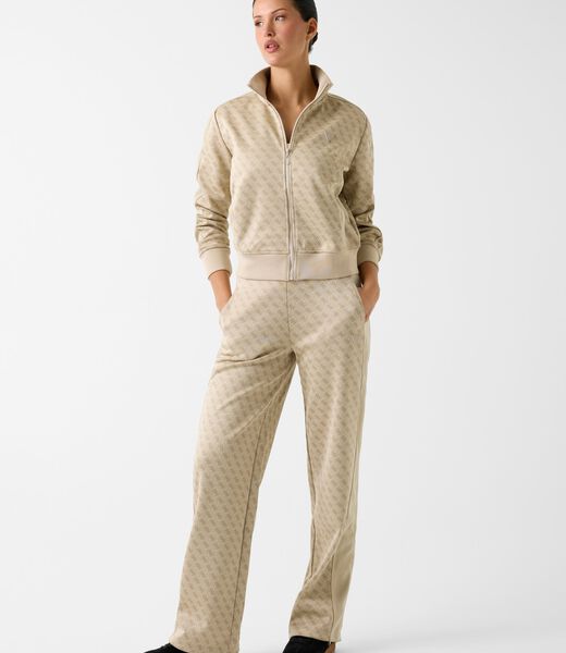 Printed logo full-zip sweater