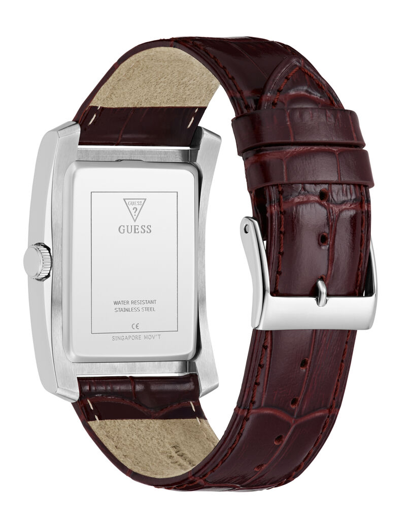 Mens Bronze/Brown/Rose Gold Tone Rectangle Analog Watch