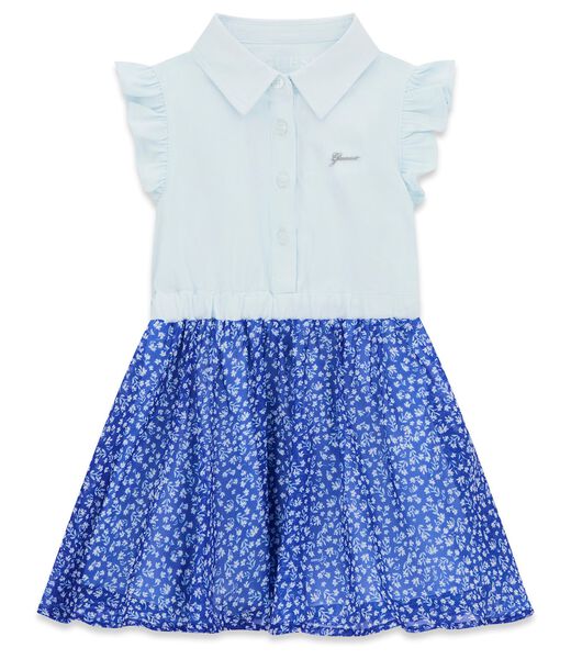 MIXED FABRIC SS DRESS