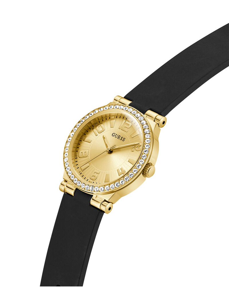 Ladies Black Gold Tone Analog Watch