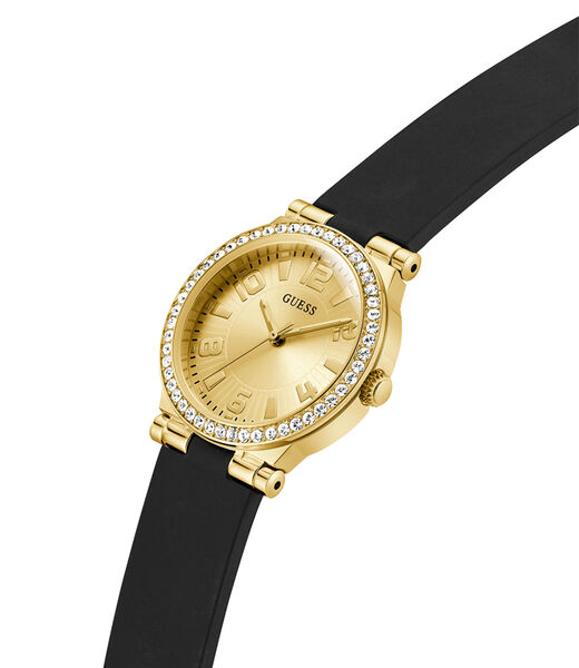 Ladies Black Gold Tone Analog Watch