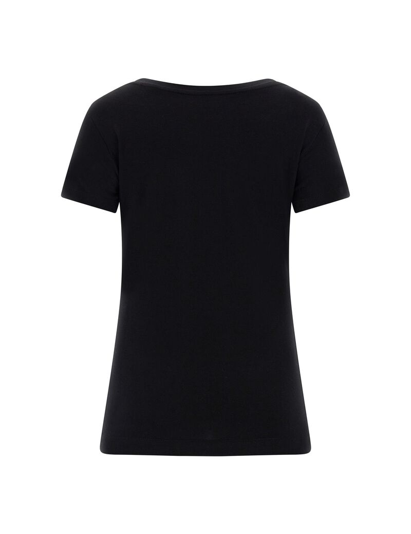 Rhinestones Logo Stretch T-Shirt