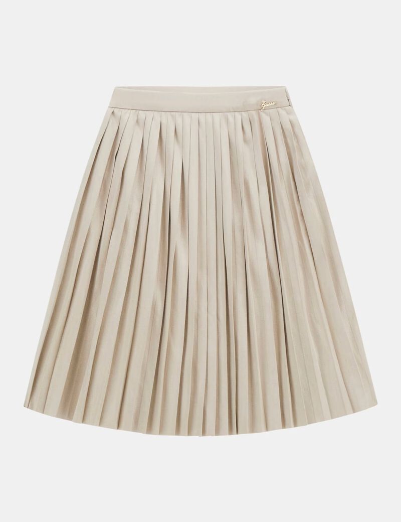 Suede pleated maxi skirt