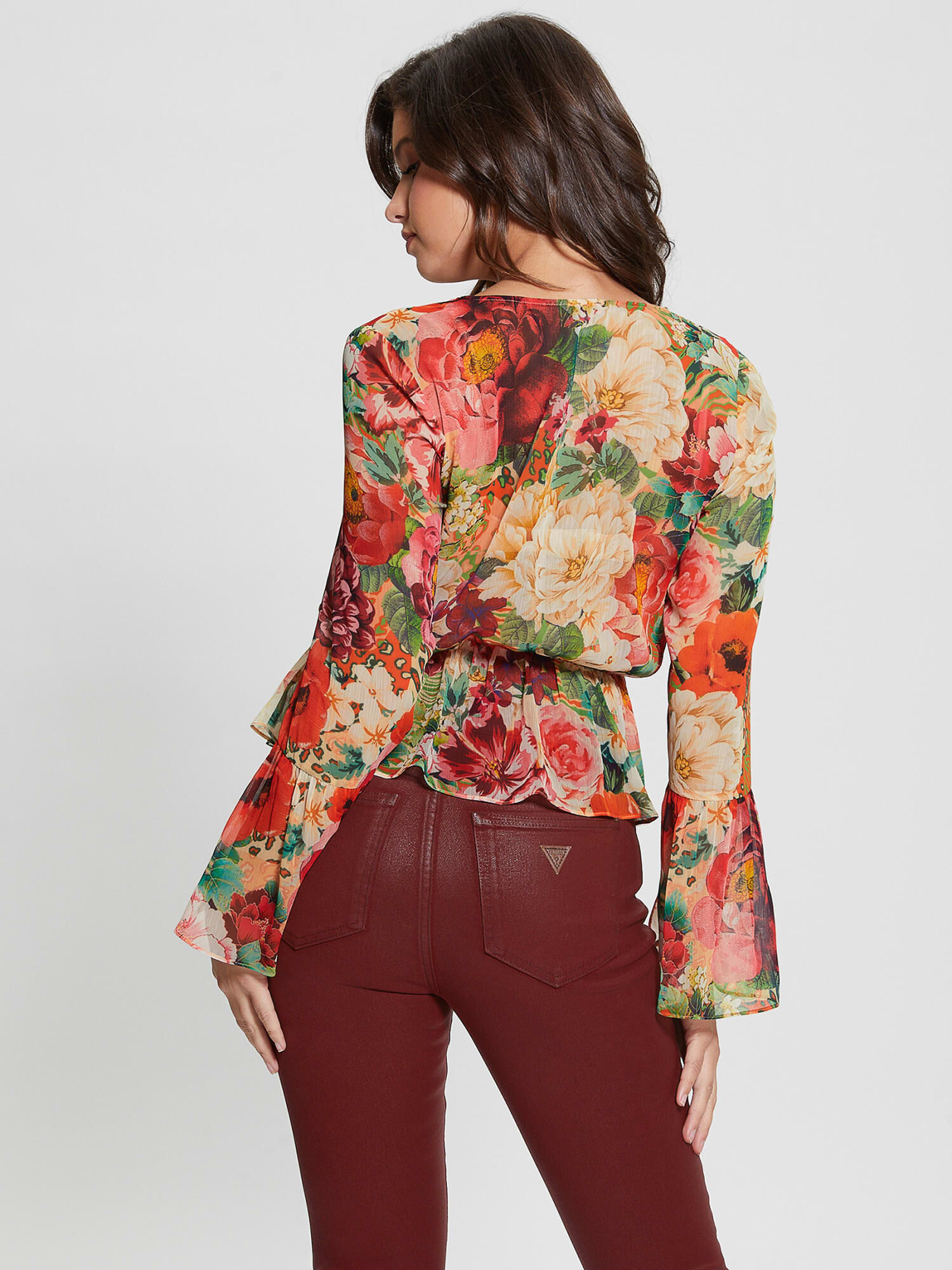 Shop GUESS Online Crinkle Chiffon Blouse