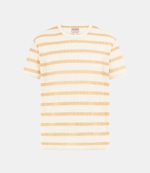 Striped textured knit top