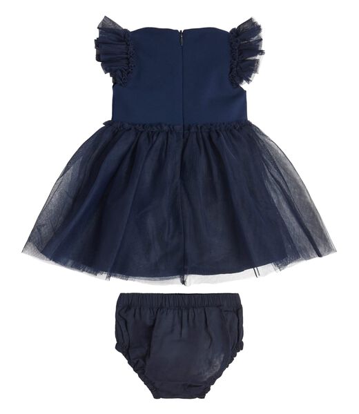 Tulle Insert Dress And Panties Set