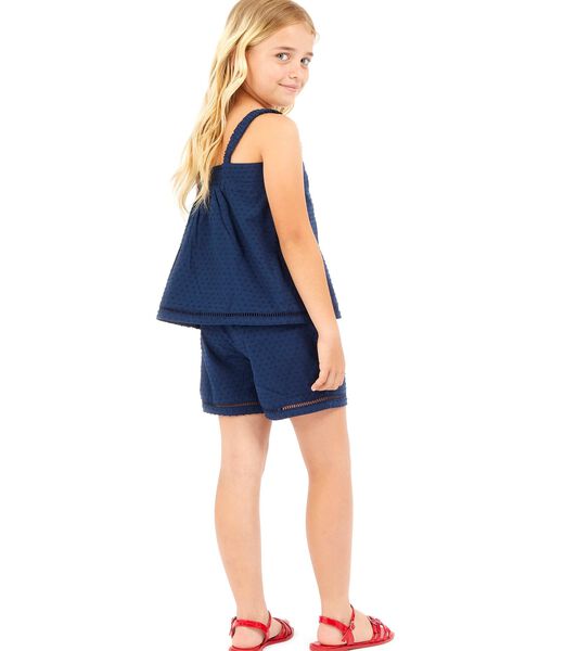 Tank top + shorts plumetis