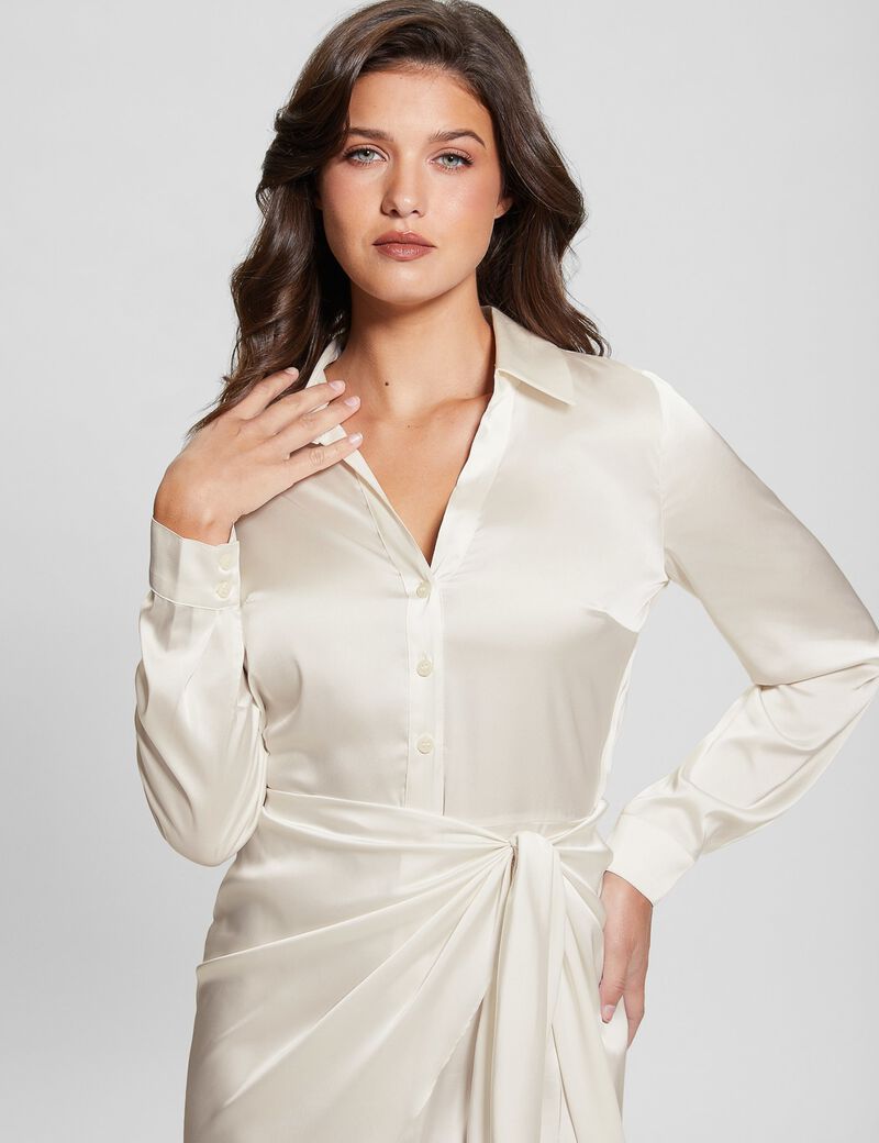 Satin chemisier dress