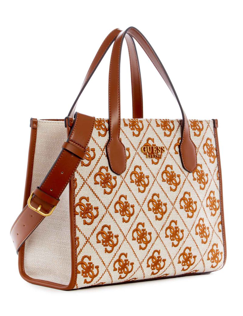 Borsa Tote Guess Silvana 2 Scomparti - Argento, Tracolla Regolabile, Design Elegante - Foto 8