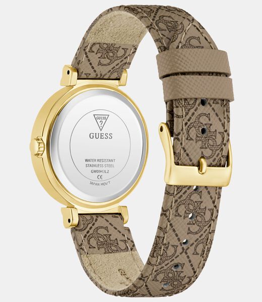 Ladies Beige Gold Tone Analog Watch