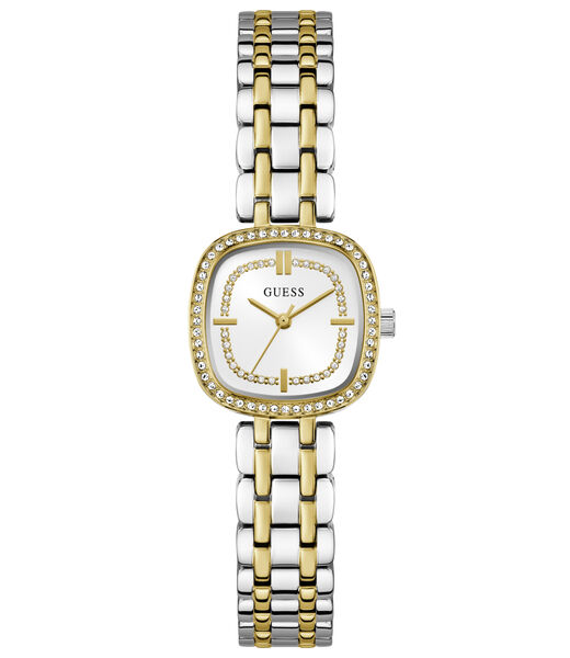 Ladies 2T Silver/Yellow Gold Tone Square Analog Watch