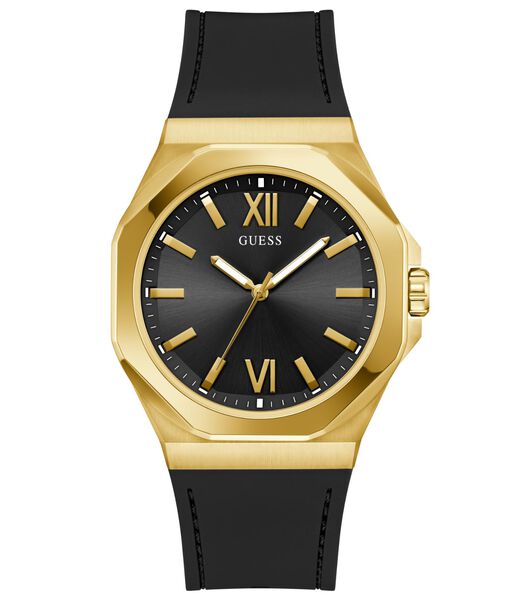 Mens Black Gold Tone Analog Watch