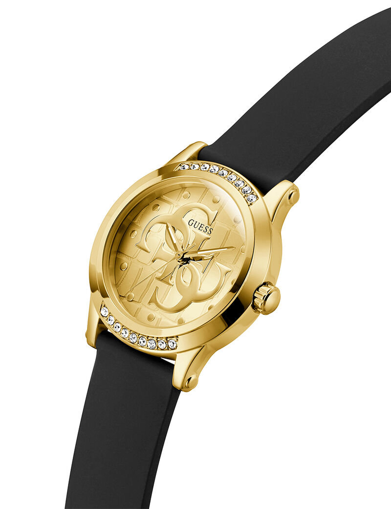 Ladies Black Gold Tone Analog Watch