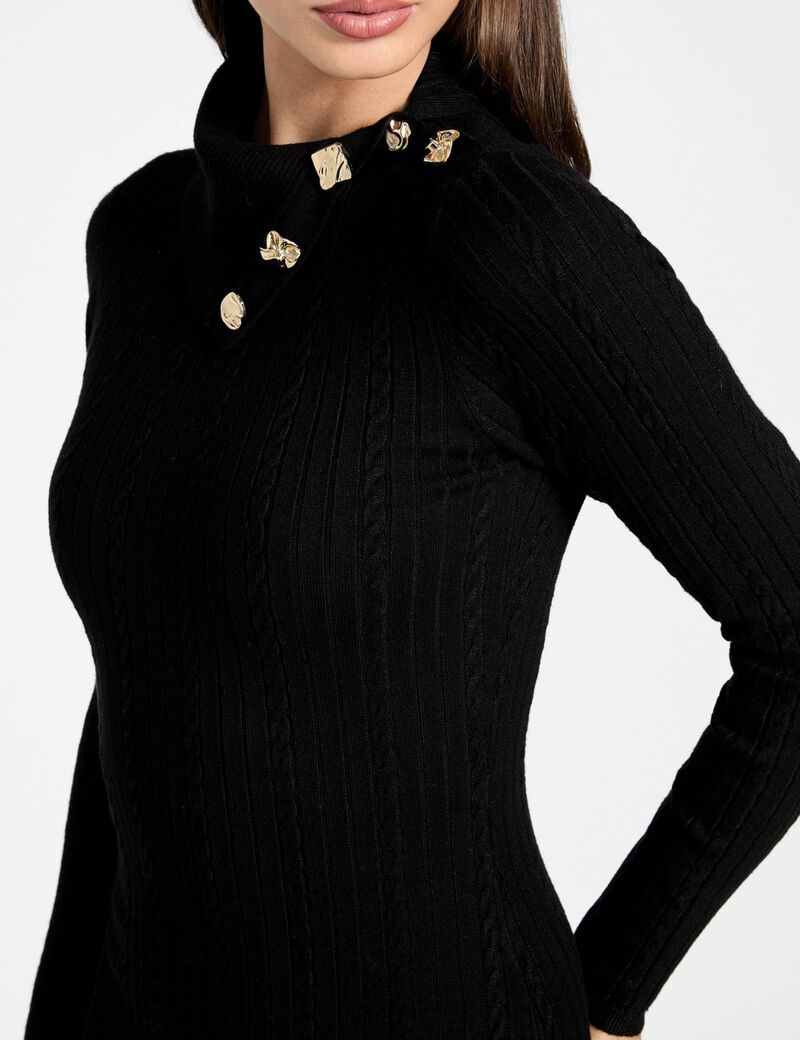 Asymmetric neck midi dress