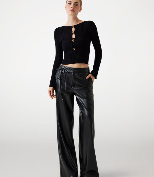 Marciano faux-leather wide-leg pants