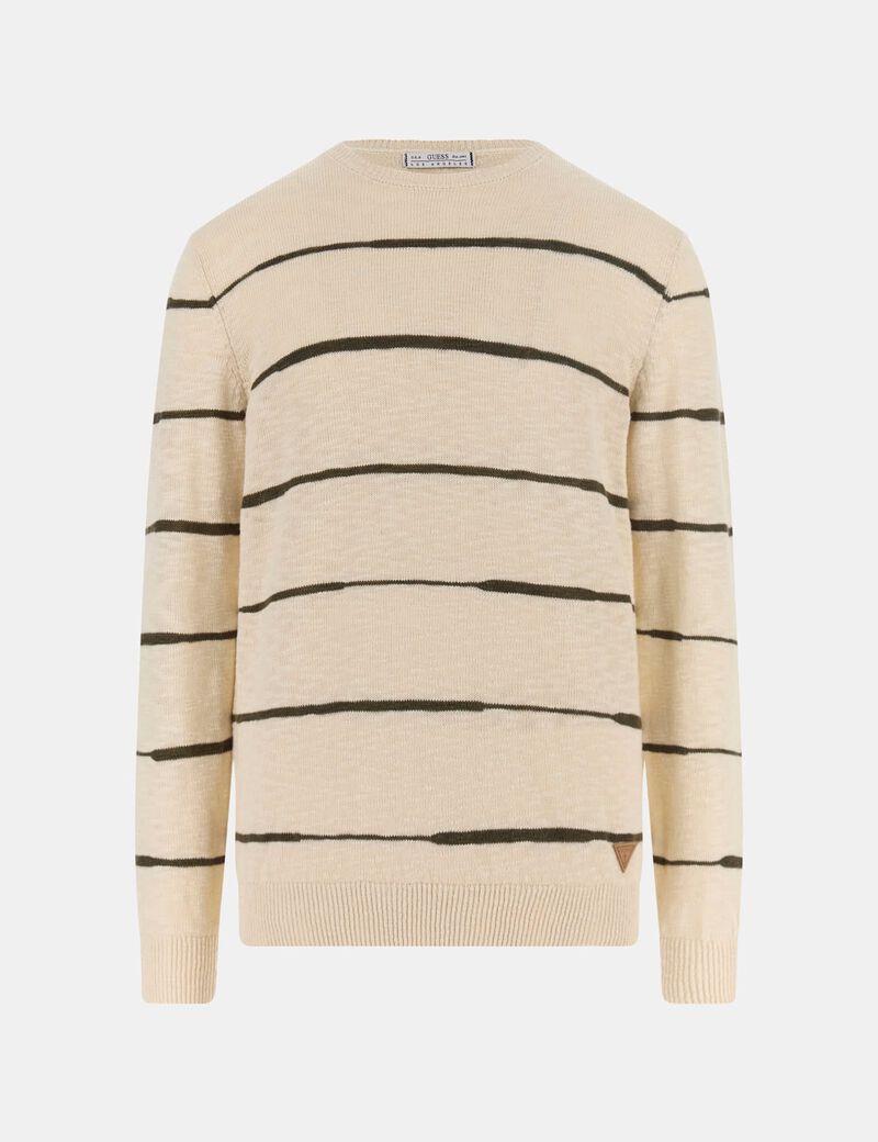 Linen-blend striped sweater