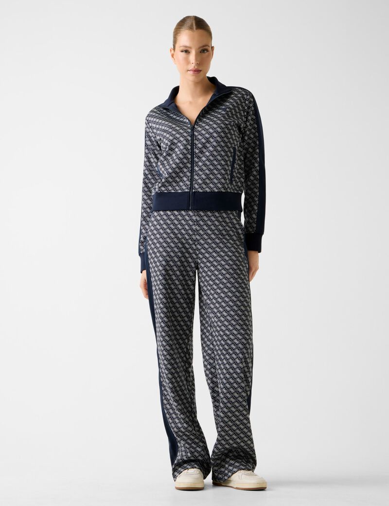 Printed logo full-zip sweater