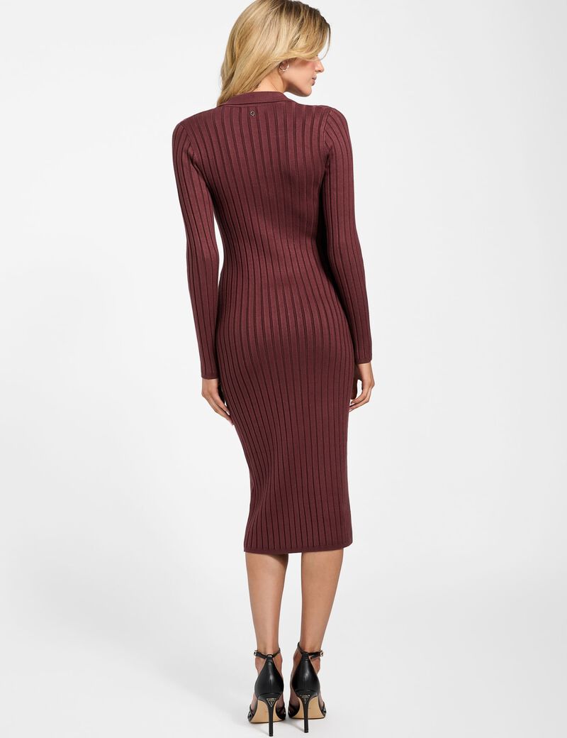 Rib-knit midi sweater dress
