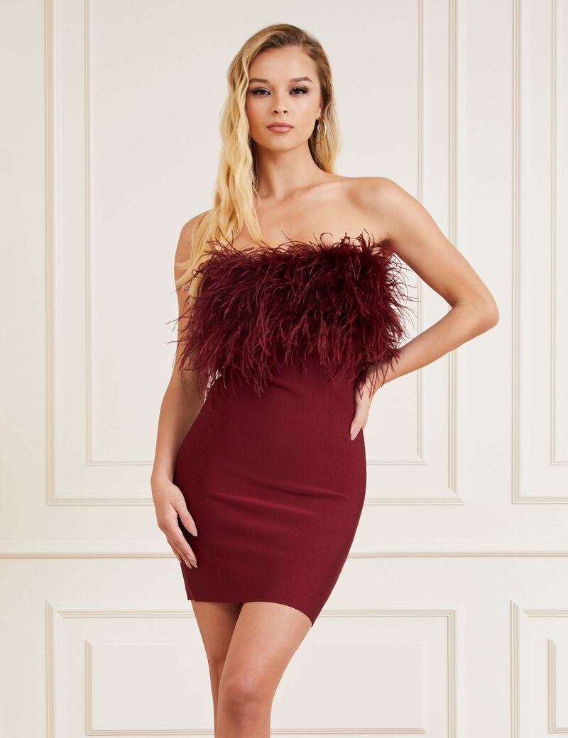 Marciano Feathers Mini Dress