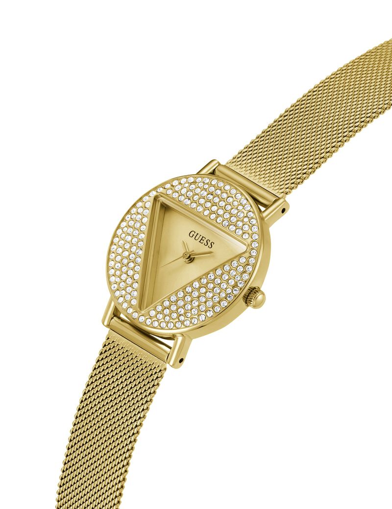 Gold Tone Quartz Analog Mesh Watch