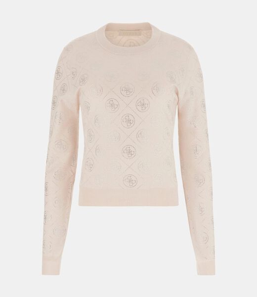 Logo rhinestones sweater