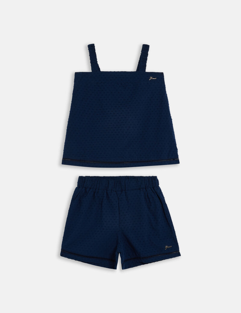 Tank top + shorts plumetis