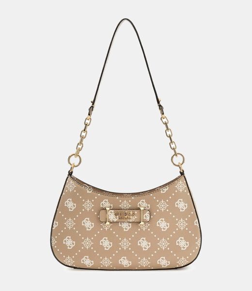 CARRIE LOGO TOP ZIP SHOULDER BAG