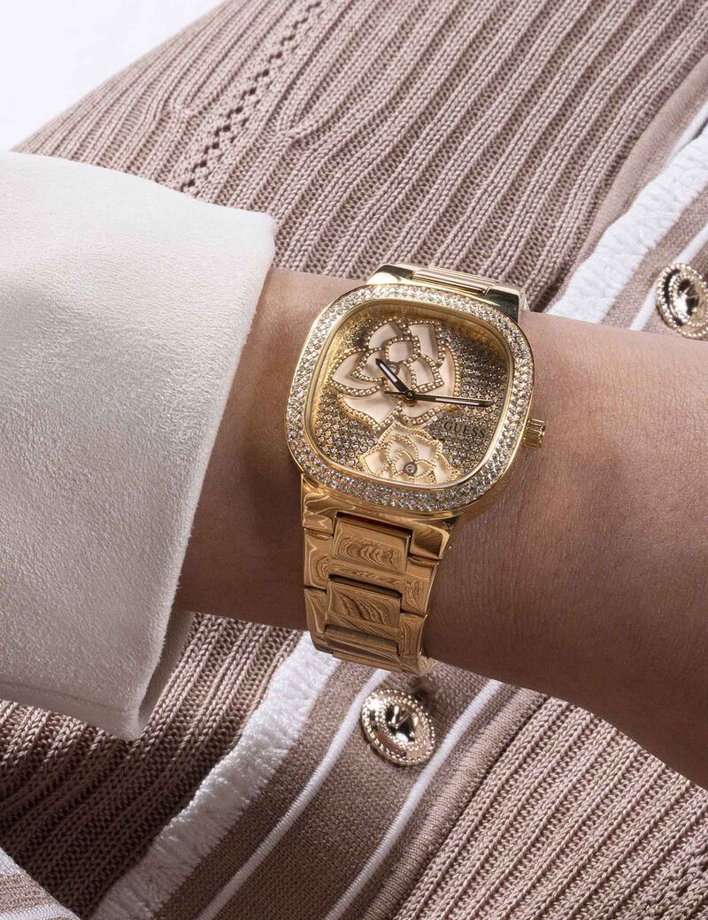 Gold-Tone Rose Analog Watch