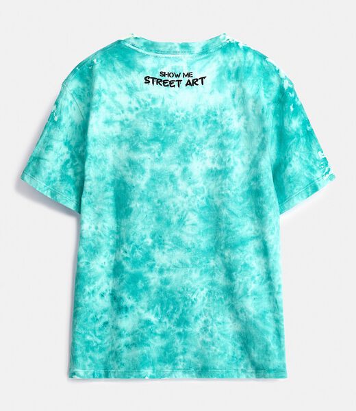 Tie-Dye Graffiti Print T-Shirt