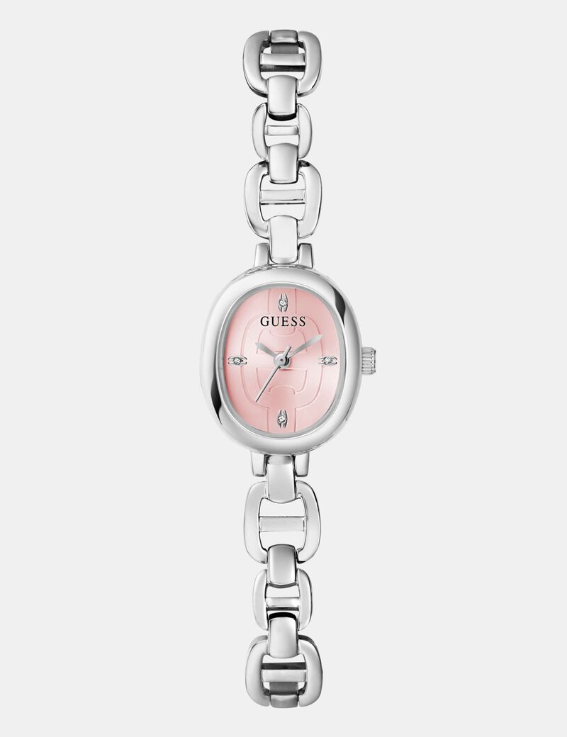 guess ladies silver tone analog watch