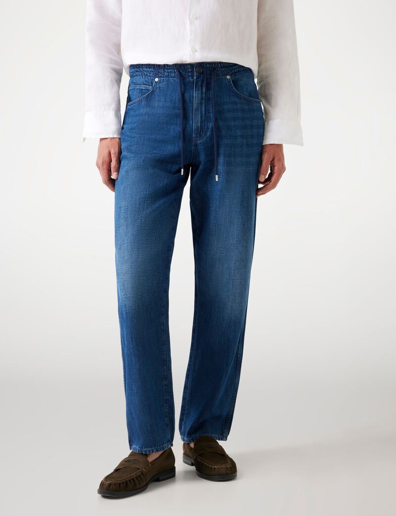 Linen-blend joggers