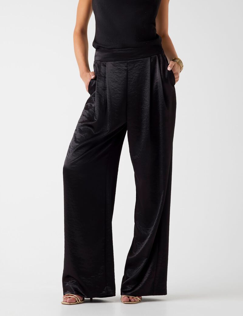 Satin wide leg pant
