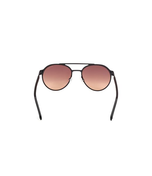 Round matte black gradient smoke sunglasses