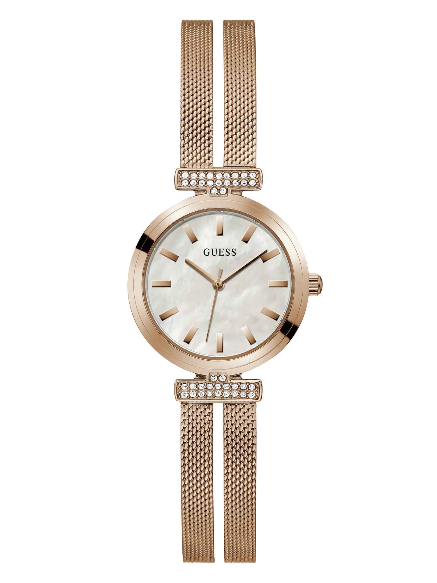 Shop GUESS Online Rose gold Mesh Analog