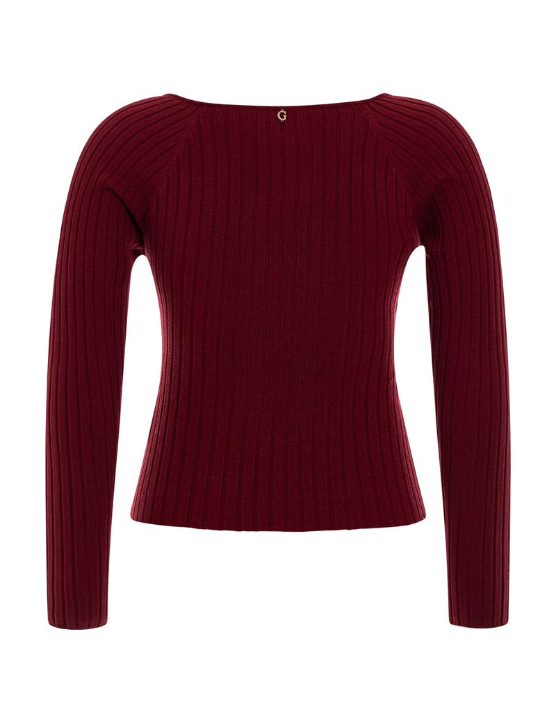 Front online crossover sweater