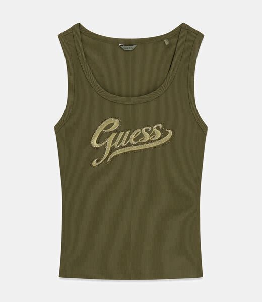 Embroidered logo tank top