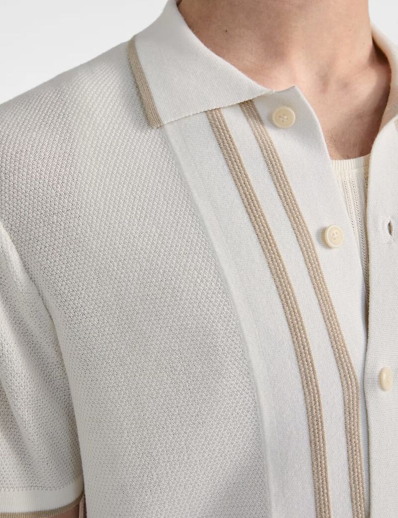 سترة بولو بأزرار أمامية