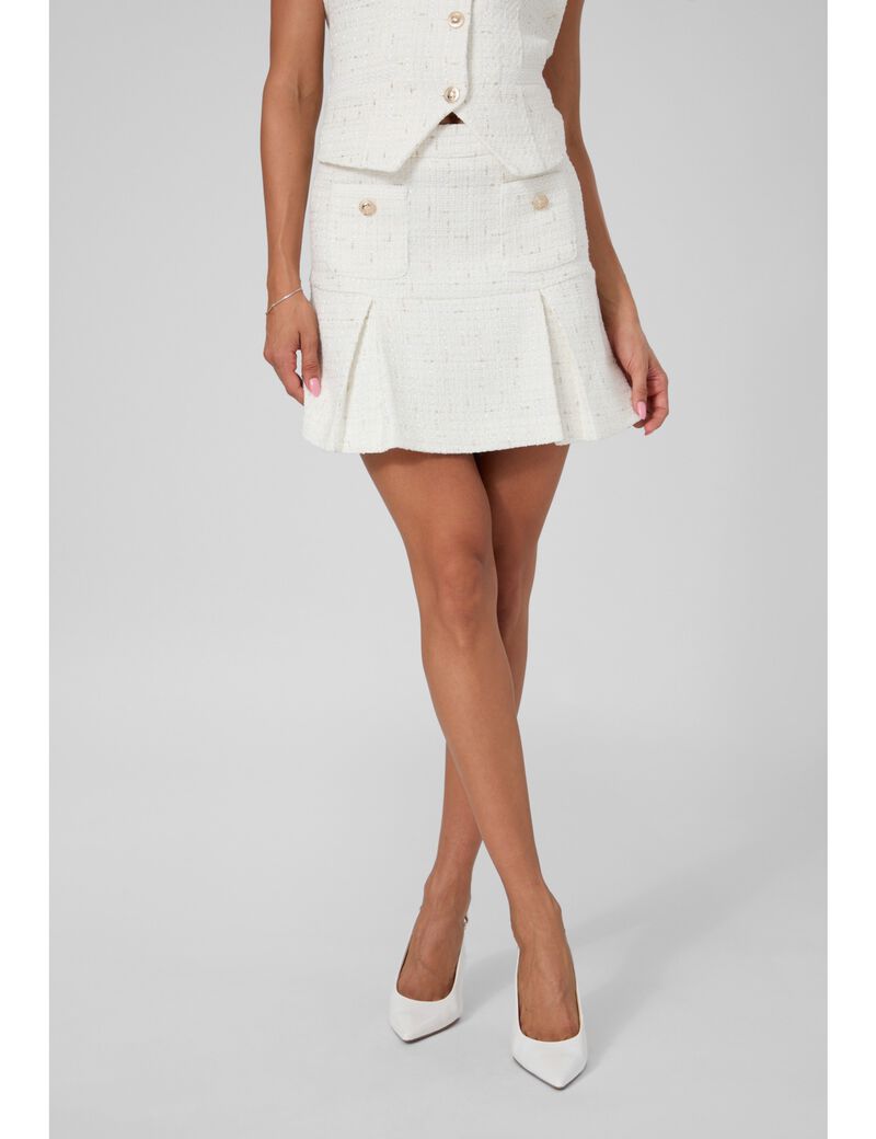 guess pleated tweed mini skirt