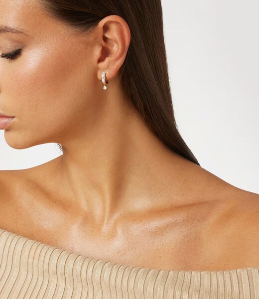 18Mm Nuances Pave Drop Huggies